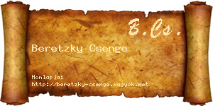 Beretzky Csenge névjegykártya
